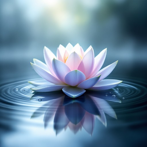 A lotus flower reflected on still water